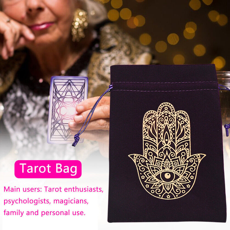 Velvet Tarots Card Storage Bag Drawstring Jewelry Dice Bag Pockets for Fami