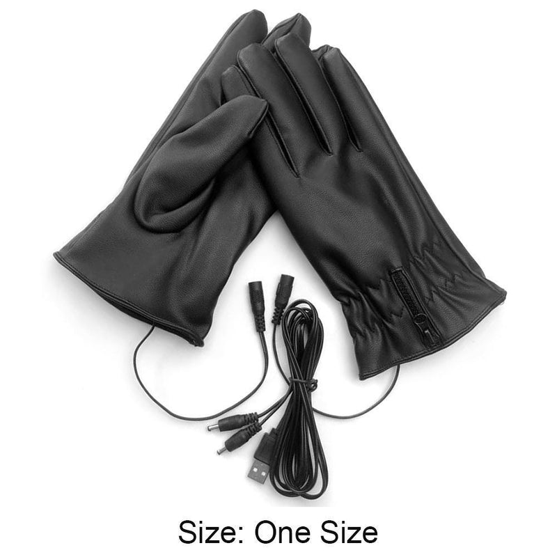 Electric Heating Glove PU Leather Winter Heated Gloves Men Women for Cycling Ski