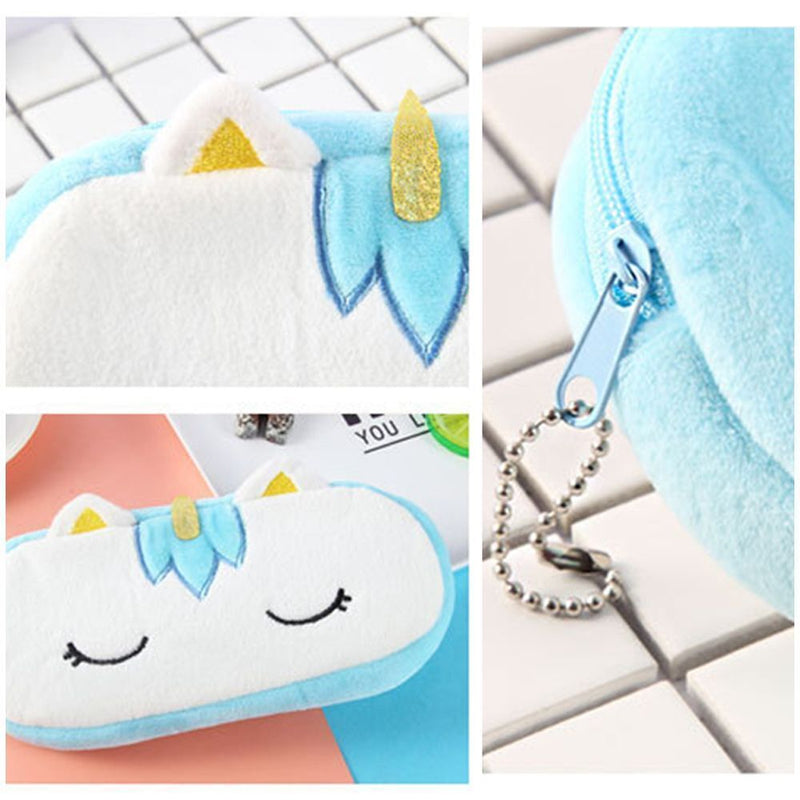 Zip Box Cosmetic Unicorn Pen Bag Makeup Pouch Coin Purse Plush Pencil Case