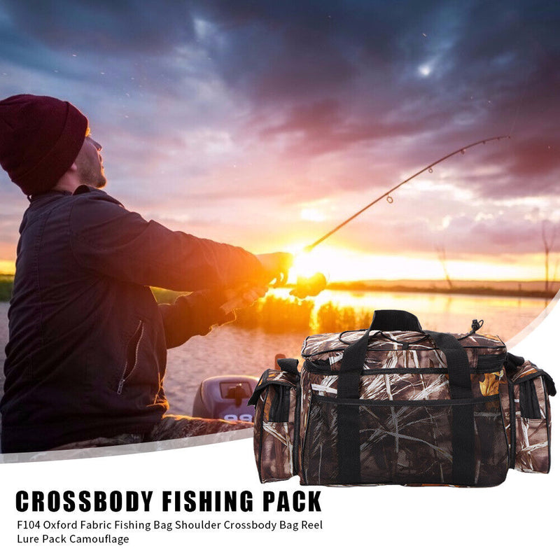 F104 Oxford Fabric Fishing Bag for Fishing Rolls Bait Shoulder Shoulder Shoulder Bag