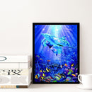 5D DIY Full Drill Square Diamond Painting Dolphin Cross Stitch Embroidery