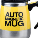 Stainless Steel Self Stirring Mug Auto Electric Coffee Mixing Cup (Yellow)