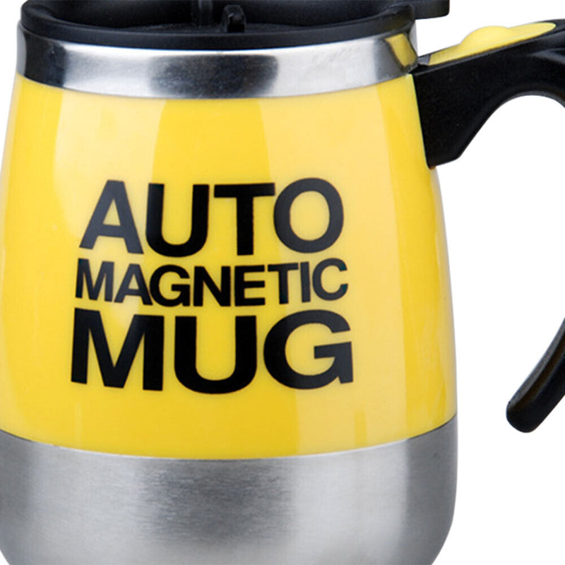 Stainless Steel Self Stirring Mug Auto Electric Coffee Mixing Cup (Yellow)
