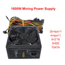 ATX 1800W Miner Power Supply with Cable Support 8 Graphics Card 220V Power