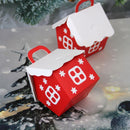 10Pcs/Set Red Christmas Candy Box House Shape Papers Cookie Packing Containers#