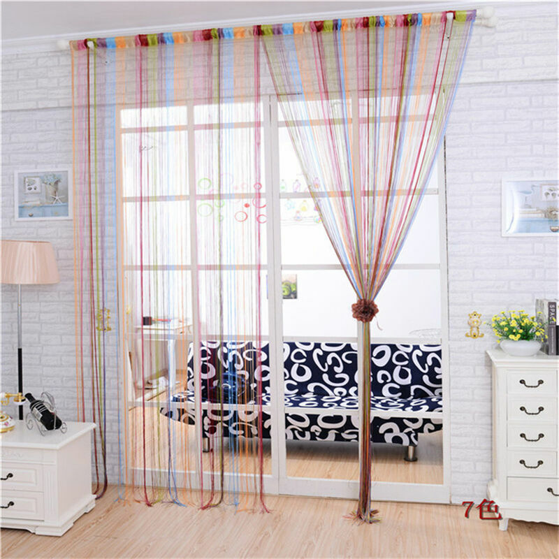 Room Divider Fly Screen Curtain Strip Tassel Colorful Door Window Panel Ho hot.