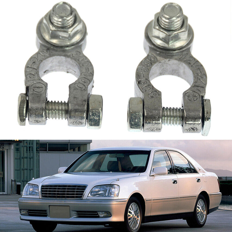 Tin Plated Brass Battery Terminals Connectors Positive + Negative 12V Universal