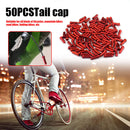 50pcs Bike Cable End Caps Aluminum Alloy Brake Shifter Cable Tips (Red) Newly