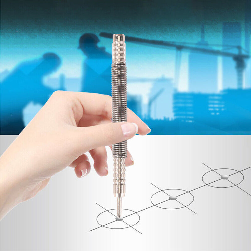 Spring Tool Hammerless Single Ended Center Punch Spring Loaded Drill Bits Newly