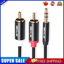 3pcs 3.5mm Jack Male to 2 RCA Aux Cable Cotton Braided (0.5 m)