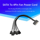 SATA Power Cable PC Cooling Fan Splitter Hub Converter (SATA to 5x4Pin)