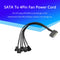 SATA Power Cable PC Cooling Fan Splitter Hub Converter (SATA to 5x4Pin)