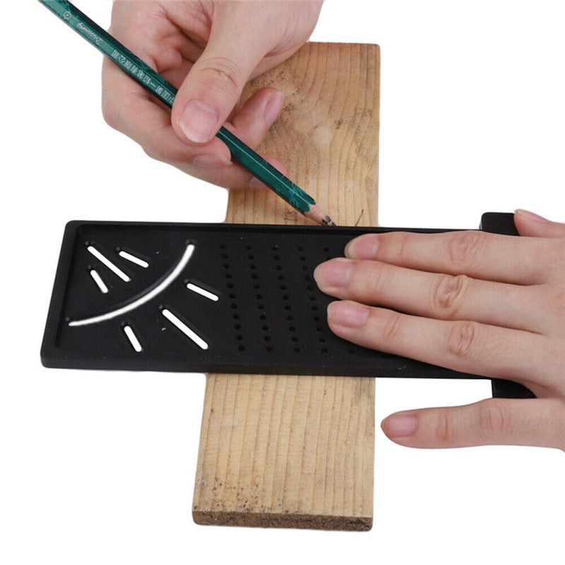 Woodworking Scribe Mark Line Gauge Cross-Out Carpenter Angle Ruler (Black) Newly