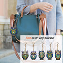 5pcs/Set DIY Diamond Painting Keychain Full Drill Rhinestone Bird Shape Pendant