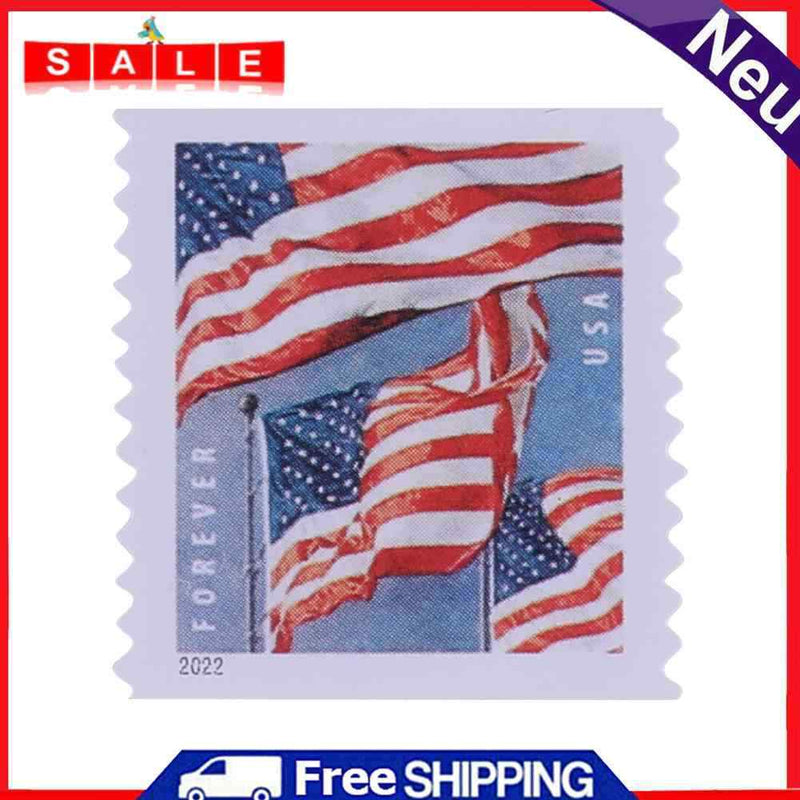 1 Roll 100 Labels American Flag Stickers Patriotic Adhesive Tag Seals Stickers