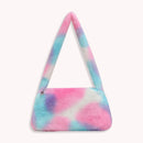 Female Handbag Retro Shoulder Top-handle Bag Plush Animal Pattern Underatm Totes