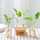 Crystal Glass Test Tube Vase Test Tube Vase Hydroponic Plants Wooden Stand