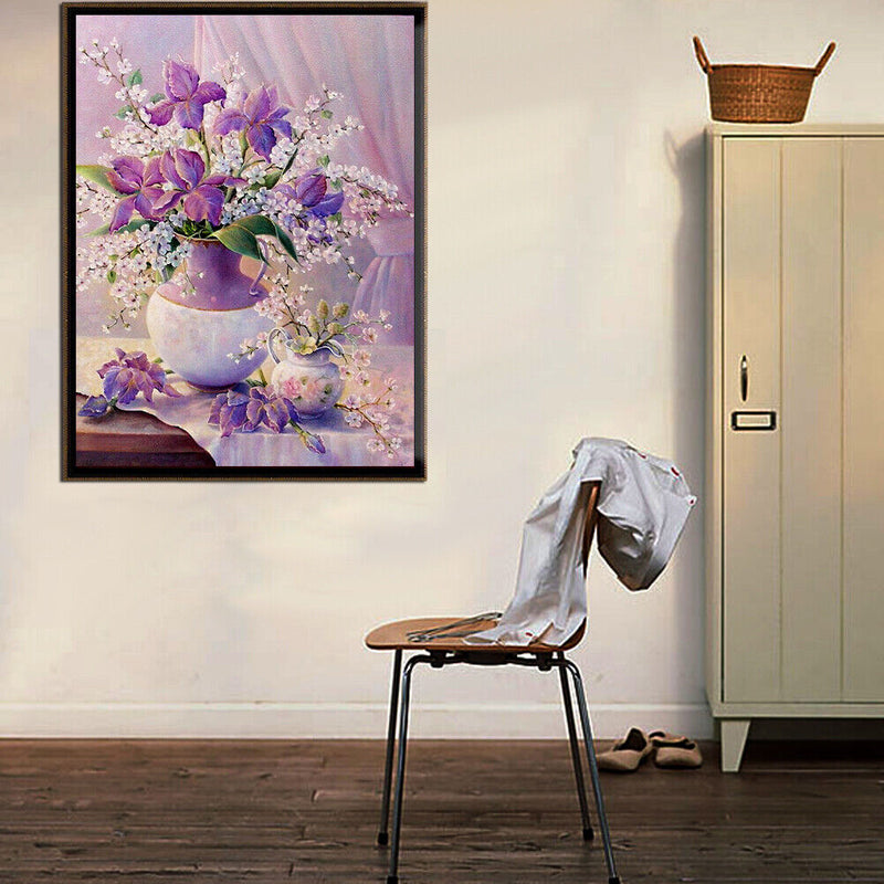 Romantic Flowerpot 5D Diamond DIY Painting Craft Kit Cross Stitch Decor Newly