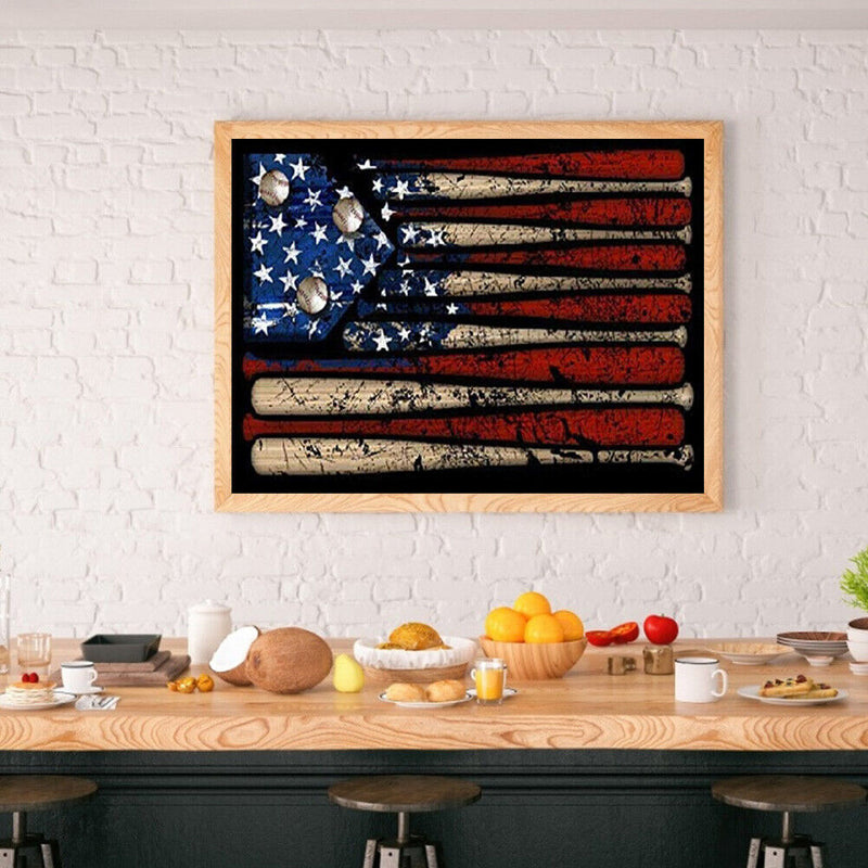 5D DIY Diamond Painting Nail Flag Full Round Drill Mosaic Art Home Picture Newly