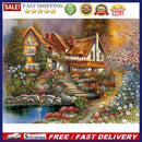 5D DIY Diamond Painting Mountain Cottage Full Drill Embroidery Cross Stitch K