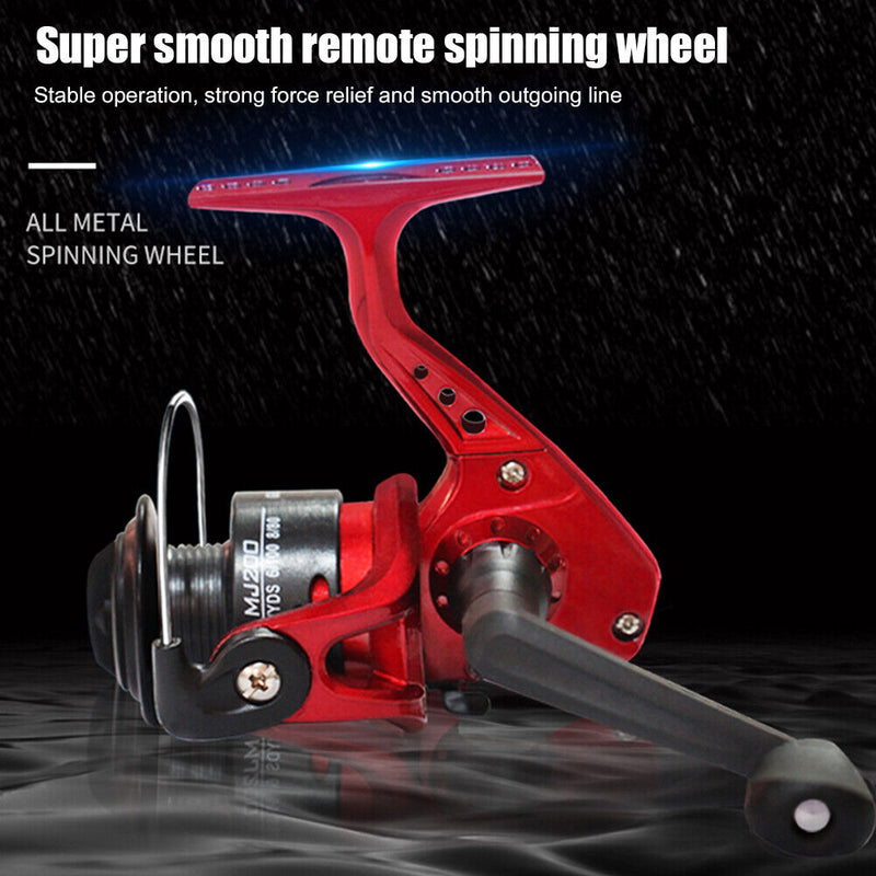 3BB Metal Spool Spinning Reel Smooth Casting Wheel for Saltwater (Red) Newly