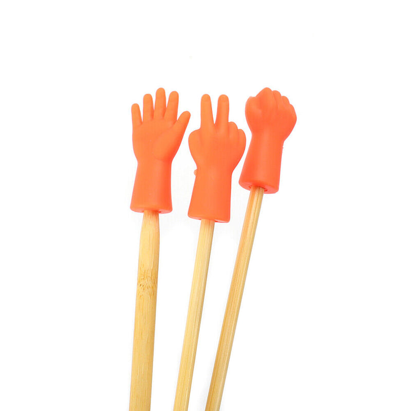 6pcs Cute Knitting Point Cap Needle Tip Protector Anti-shedding (Orange)