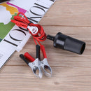 Car Cigarette Lighter Female to Battery Crocodile Clips Socket Wire Clamp