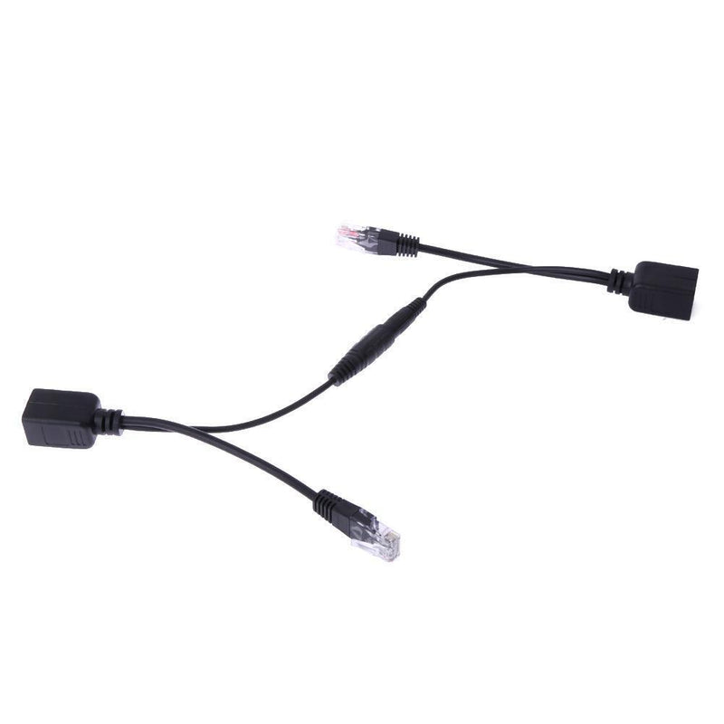 Power Over Ethernet PoE Adapter Injector + Splitter Kit PoE Cable Black