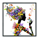 Cross Stitch Stamped Canvas 11CT Needlework Kit Abstract Flower Beauty DIY Craft