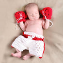Baby Photography Prop Knitted Soft Newborn Boxing Gloves Pants Outfits