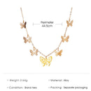 Fashion Butterfly Pendant Choker Statement Metal Chain Necklace Women Jewelry