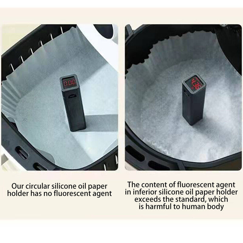 100x Air Fryer Parchment Liners Non-Stick Baking Oil Paper Oven Mat (White)