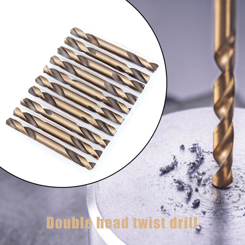 10pcs Double-Headed High-Speed Steel Twist Drill Bit Metalworking (3.2mm)