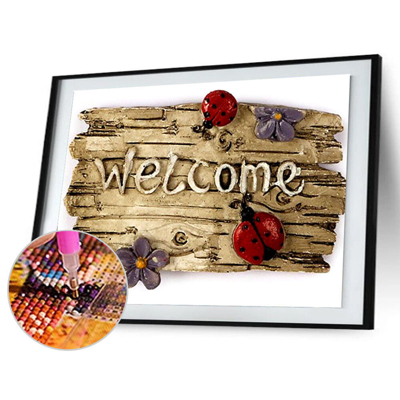 5D DIY Full Drill Diamond Painting Welcome Cross Stitch Mosaic Kit Bedroom Decor