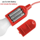 LED Hanging Light Bulb Battery Powered Colorful Pull Cord Bulbs (Red) Newly
