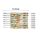 #A 8pcs Printed Crochet Hook Kit Aluminum Yarn Stitching Weaving Needles Tools