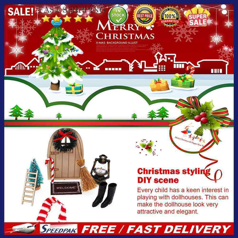 Fairy Door House Festive Decor Mini Elf House for Family Friends Neighbors Gifts