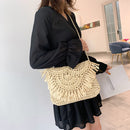 Straw Rattan Weave Shoulder Crossbody Bags Ladies Beach Tassels Handbag Purse