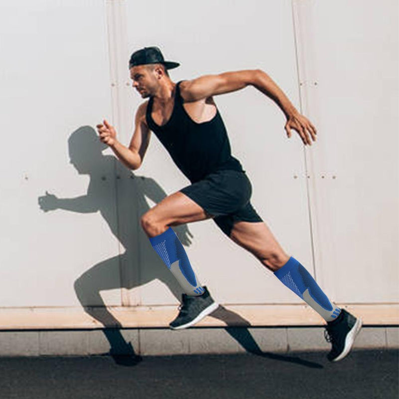 Compression Socks Unisex Sports Running Football Elastic Socks (Black L/XL)