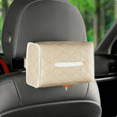 Universal Car Tissue Box Case Leather Auto Toilet Paper Holder Case (Beige)