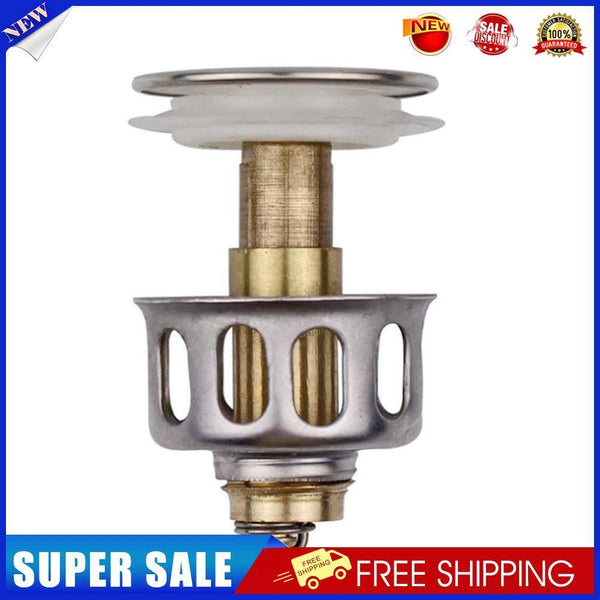 Stainless Steel Push-Type Bounce Core Wash Basin Drain Filter Seal Drainer