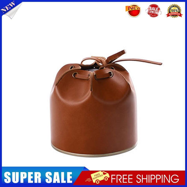 Camping Gas Bottle Protective Cover Retro Leather Sleeve (Coffee 350x112mm)