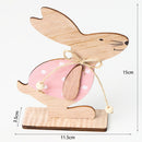 Wooden Easter Bunny Desktop Ornament Rabbit DIY Craft Table Decor (JM01128)