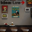 Retro Iron Painting Black Cat Overturning Flowerpot Wall Art Poster (20x30cm)