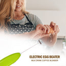 Electric Eggbeater Milk Drink Coffee Blender Egg Beater Stirrer (Green)