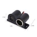 Universal 12V/24V Two USB Port Car Cigarette Lighter Power Adapter Fast Charger
