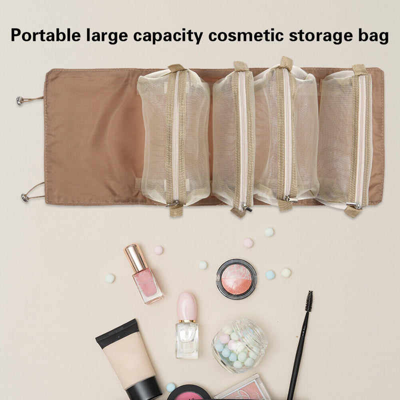 4 in 1 Makeup Bags Foldable Travel Cosmetic Bag Large Capacity for Bathroom Home