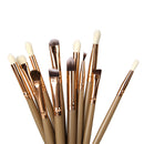 12pcs Professional Eye Makeup Brushes Set Eyeshadow Eyeliner Tool (Brown)