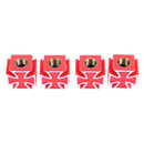 4pcs Universal Cross Style Car Bike Tire Wheel Valve Caps Covers (Red) Newly