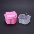 Oral Tooth Care Denture Bath Holder False Teeth Storage Box Case w/Hanging